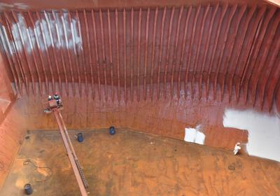 Bulk Carrier — Cargo Holds Cleaning at Anchorage — project photo