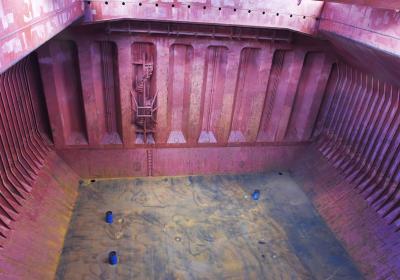 Bulk Carrier — Cargo Holds Cleaning at Anchorage — project photo