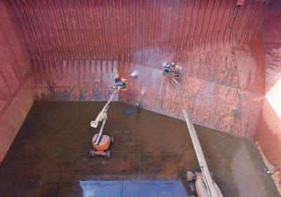 Bulk Carrier — Cargo Holds Cleaning at Anchorage — project photo